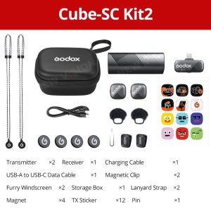 Godox Cube-S 2.4GHz Wireless Microphone System All-New TIme Capsule Design 300M Stable Transmission For Vlog Shooting Live Streaming
