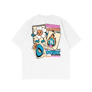 Otsky Kaos Pria Logo Old Skull X GM018 White Cotton 24s