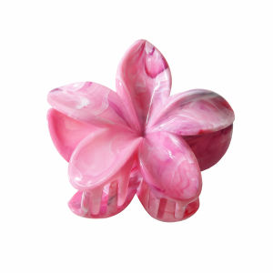 ไข่ดอกไม้ผม Claw คลิปแฟชั่นสองสีหินอ่อนลายผมหยิกคลิปฉลาม