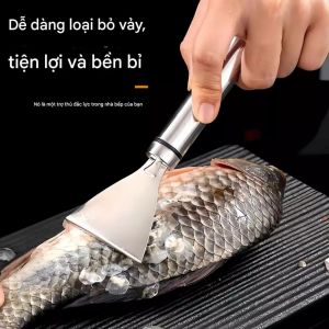 Dụng cụ bào vảy cá bằng thép không gỉ dùng cho gia đình Dụng cụ cạo vảy cá bằng tay-NIEVE