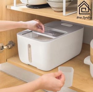 Home Signature 10kg Rice Bucket Rice Storage Box Household Insect-proof Moisture-proof Sealed Bucket Rice Jar Packed Rice Box Grain Bucket