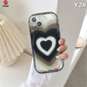(Lokal Ready) PENGER Casing hp Infinix Hot 30i Note 12 G96 Hot 12 Play Hot 11 Play Hot 9 Play 10 Play Smart 5 Smart 6 Smart 7 Hot 20S Pasangan Gradien Hitam Cinta Hati Kupu-Kupu Retro Soft Case