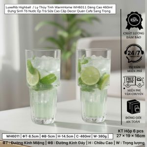 Ly Thuỷ Tinh / Ly Sọc Ngấn SKHF320 / Cốc Thuỷ Tinh Đáy Khía Sọc 2 Tầng Dùng Uống Cà Phê Sinh Tố 320ML KD1172