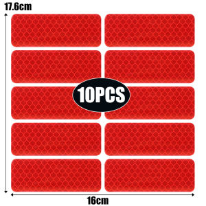 10PCS Car Bumper Reflective Safety Strip Sticker Warning Reflector Tape Auto Car Accessories Exterior Interior Reflector Sticker