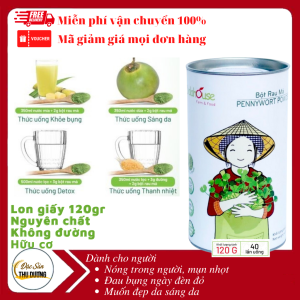 Bột rau má hữu cơ sấy lạnh uống liền Dalahouse Hộp 120gr tương đương 40 lần sử dụng - Mát gan thanh nhiệt thải độc giảm mụn
