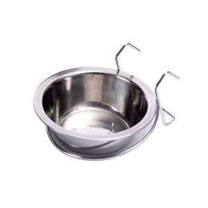 FUYEKN Stainless Steel 1PC for  Budgies Parakeet Hanging with Clamp Bird Feeding Cup Pet Drinking Feeder Parrot Cage Bowl Parrot Food Bowl