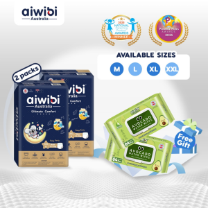 (2pack) NEW! Aiwibi Diaper Pants Ultimate Comfort Specialized for Night time Overnight Large Pack M48/L44/XL40/XXL36