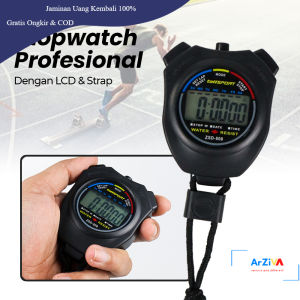 TaffSPORT Stopwatch Digital Profesional LCD dengan Strap - ZSD-808 - Black