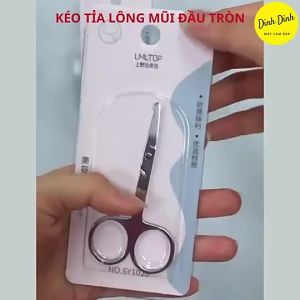 Kéo cắt lông mũi kéo cắt mi giả tỉa lông mũi đầu tròn thép không gỉ cao cấp