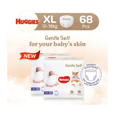 Huggies Gentle Soft Diaper Pants XL Case 34s x 2