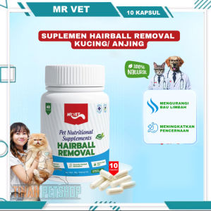 Mr.Vet ECER 10 KAPSUL - Vitamin Supplemen Kucing/ Anjing Nutrisi Hewan Peliharaan Hairball Removal