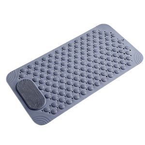 LZHDP MALL Rectangular Non-Slip Floor Mat Anti-drop Draining Hole Bathroom Safety Rug Flexible Exfoliating Foot Massage Pad Household
