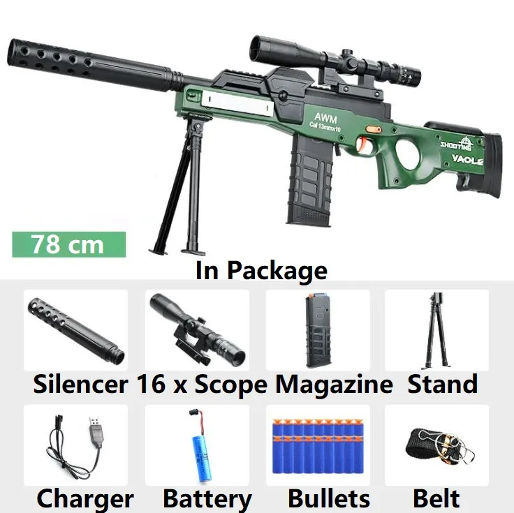 Grey's World] AWM Sniper Raffle, Blaster Nerf Gun, softbullet gun