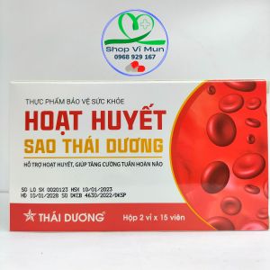 Viên uống Hoạt Huyết Sao Thái Dương tăng cường tuần hoàn não ( hộp 2 vỉ x 15 viên)