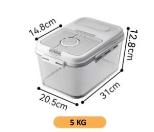 5 /8KG Large Capacity Kitchen Grains Flours Rice Storage Storage Food Organizer Container Airtight Transparent