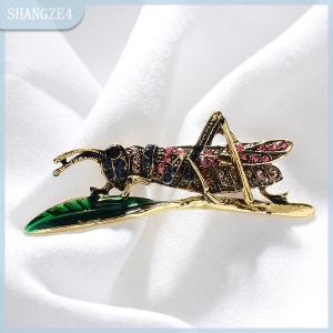 【SHANGZE4】 Men Rhinestone châu chấu côn trùng cổ điển Trâm Pin Áo len Quà Tặng Trâm
