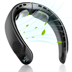 Quạt cổ di động 4 turbo không cánh làm mát cổ pin 4000 mAh quạt đeo cá nhân 3 tốc độ 360 °   Luồng khí làm mát