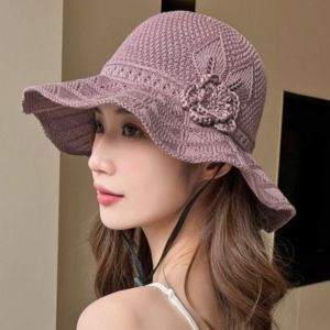 ALLLUCK Rỗng Mũ cói hoa Thoáng khí Chống nắng Nắp bồn rửa Thời trang Mũ che  nữ Dành cho du lịch ngoài trời và bãi biển