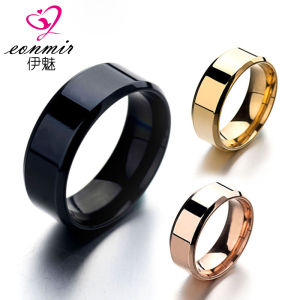 【EONMIR】8mm Simple stainless steel ring for men and women Couple ring male ring female ring 316 stainless steel ring classic simplicity