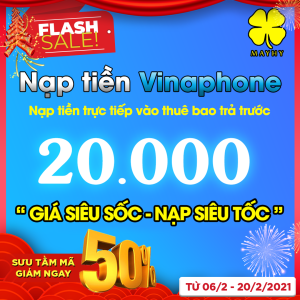 Nạp tiền Vinaphone 20.000 - Nạp tiền trực tiếp thuê bao trả trước Vinaphone