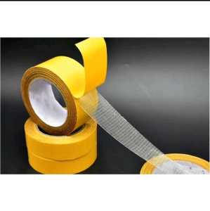 PALING MURAH!!! Double Tape Kain 2 Sisi Lakban Solatip Double Tape Kain Kuning 2 Sisi Serbaguna