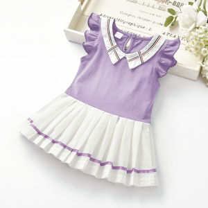 Bayi - 3 Tahun - Dress Korean Style Eun Ha | Dress Premium Korea Baju Anak Perempuan Dres Lengan Pendek Dress Merah Putih Kensi