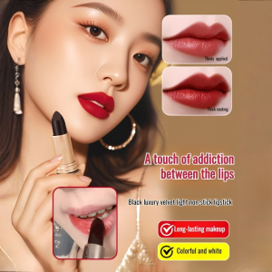 Black Luxury Velvet Nonstick Cup Waterproof Lipstick Natural White Easy Color Matte Matte Lipstick