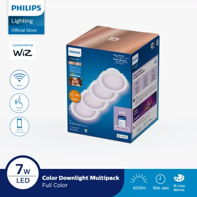 Lampu Philips Multipack Smart Wifi LED Downlight RGB Color 7W