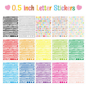 DIY A-Z 0-9 English Art Letter Number Alphabet Sticker Colorful Waterproof Festival BOBO Balloon Decoration Nombor 字母贴纸