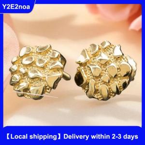 【Local shipping】 Elegant Retro Irregular Geometric Gold Earrings Alloy Comfort And Versatile Jewelry For Women Men Gift