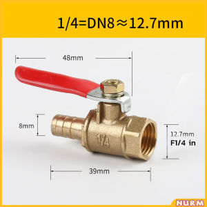M.Grocer Brass Ball Valves 1/4" Male Female Thread Copper Fitting Water Oil Hair Gas Fuel Line Shutoff