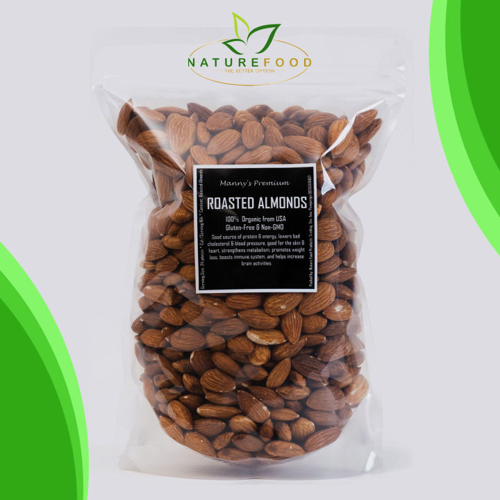 Roasted Almonds Oilfree, Plain, Unsalted, Healthy Low Carb
