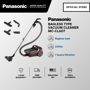 🅵🆁🅴🅴 🅳🅴🅻🅸🆅🅴🆁🆈 PANASONIC MC-CL607 (2100W) CYCLONE BAGLESS CANISTER VACUUM CLEANER WITH HEPA FILTER MC-CL607RV47