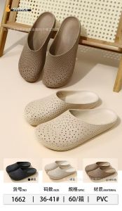 Free Shipping 2026 New Style Hollow-Out MenS And WomenS Sandals PVC Lazy Couple Sandals Fashionable Half-Coverage Sandals