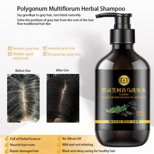 White Hair To Black Hair Shampoo Herbal Essence Shampoo Hair Growth Shampoo 300ml Cover Grey Hair Hair Treatment No Stimulation Nourishing Hair 黑发洗发水