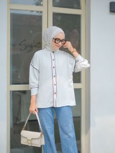 BLOUSE / KEMEJA WANITA POLOS LIST WARNA CASUAL