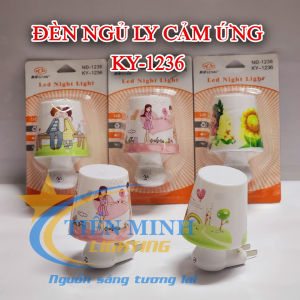 Đèn ngủ ly cảm ứng KY-1236 nhiều mẫu và 3 họa tiết: người đàn ông cô gái và hoa hướng dương.