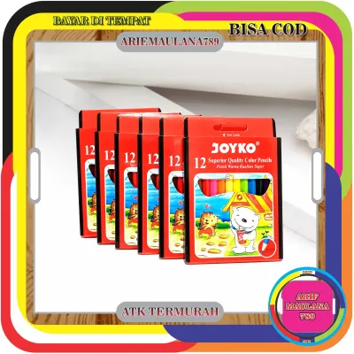 12 PECES PENSIL WARNA JOYKO 12 PANJANG CP-S12 / 12 CLOUR PENSIL / PENSIL GAMBAR JOYKO PENDEK