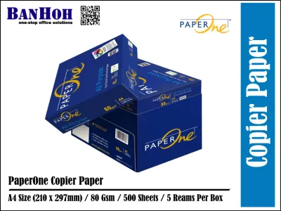 Kertas PaperOne A4 paper 80Gsm 500s x 5 Peket/Reams/Kotak/Box