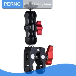 [PERNG] Tehe Aluminum Alloy Clamp With Double Ball Head Magic Arm Clamp 1 4 3 8 Hole For Phone Video Mount Camera Monitor LED Light Mic