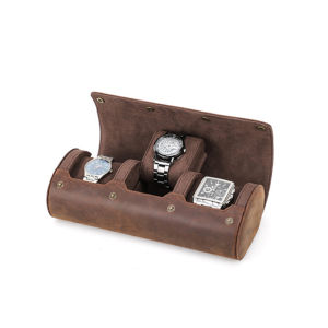 Genuine Leather Luxury Watch Roll Box 3 Slot Case Mens And Womens Watch Storage Rack Display Jewelry Bracelet Gift Storage High Quality