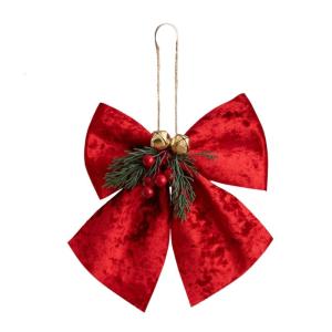 Fabric Holidays Bows Decoration Multfunction Christmas Tree Accent Long Service Charm Perfect for Creating Warm Atmosphere
