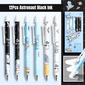 12Pcs Retractable Erasable Pens Make Mistakes Disappear Blue/Black Ink Pens Easy to Erase Writing Pen School Supplies