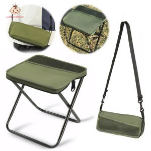 Welcomehome Outdoor Zipper Bag Folding Chair with Mesh Bag Folding Backpack Stool Wear Resist for Picnic Gardening Barbecuing Hiking