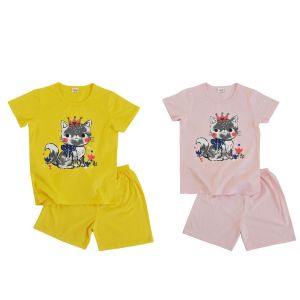 Bộ Quần Áo Cộc Tay Bé Gái - Bộ Cộc Tay Cho Bé Gái 1-6 Tuổi Chất Cotton Mỏng Thoáng Mát Hình In Dễ Thương