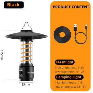 Tây cắm trại đạp xe ánh sáng Lều đèn LED chống nước đèn lồng treo xách tay Cắm Trại Ngoài Trời ánh sáng có thể sạc lại tay đèn với móc đêm đi bộ đường dài