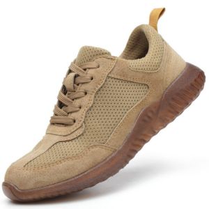 Non-slip Breathable Men Safety Boots Steel Toe Cap Anti-piercing Men Work Safety Shoes Genuine Leather + Mesh Men Sneakers