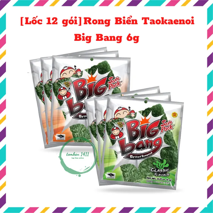 [Lốc 12 gói] Snack rong biển ăn liền TaoKaeNoi BIG BANG 6g/gói | Lazada.vn