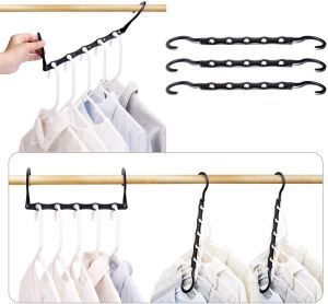 VIRAL hanger baju penyangkut seluar Multi-function Clothes Hangers Folding Magic Wardrobe Drying Henger Cloth Pants  Holder 5 hole