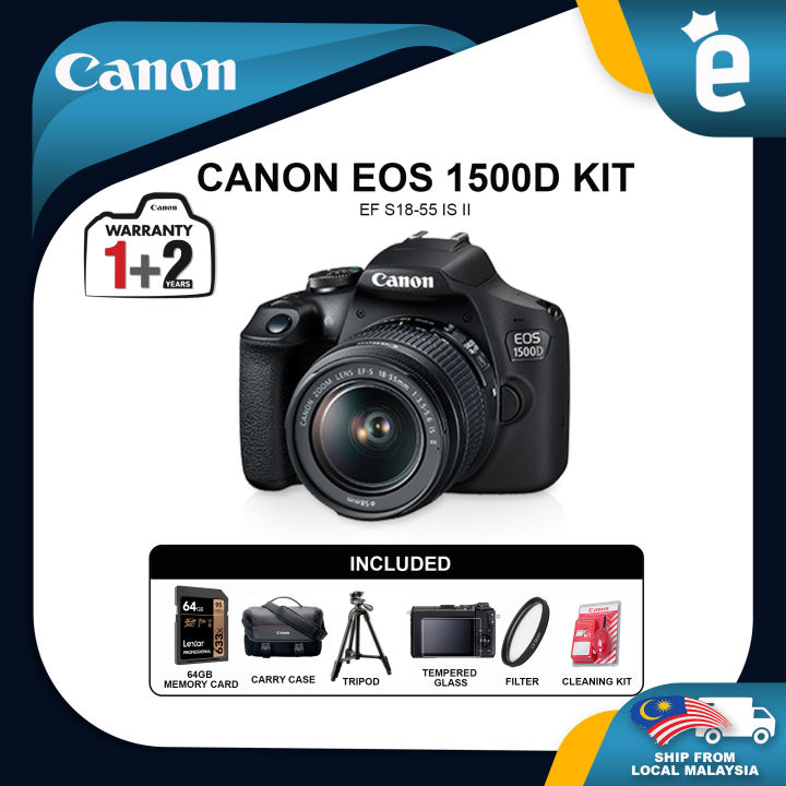 Canon EOS 1500D EF S1855 IS II Canon 1500D with 1855mm lens Lazada